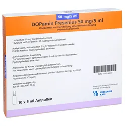 DOPAMIN Fresenius 50 mg Glas Infusionslsg.-Konz. 10X5 ml