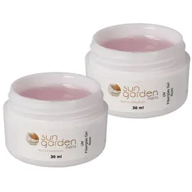 sun garden nail Sun Garden Nails 2x UV Fiberglas Gel Rose-Klar 30ml Premium Set 1-Phasengel für Nagelmodellage
