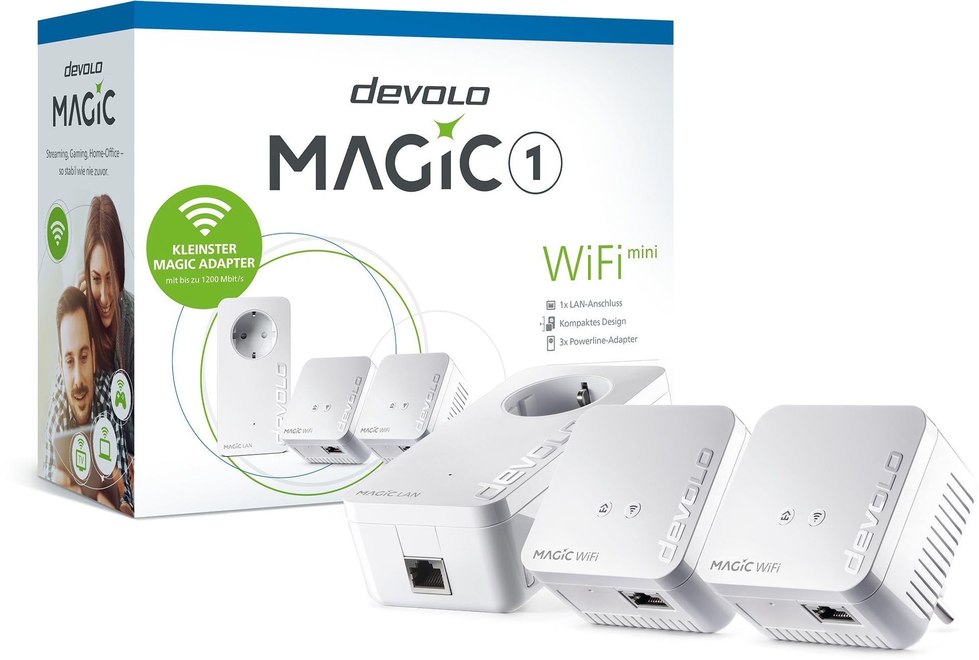 Devolo Magic 1 WiFi Mini Multiroom Kit (1200Mbit, G.hn, Powerline + WLAN, Mesh), 8570