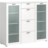 INOSIGN Highboard »Onex, Breite 135 cm, mit Glastür, vielseitig einsetzbar«, in verschiedenen Farben, Kommode, Schrank, Anrichte, weiß