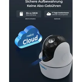 Reolink 4K 8MP Smarte kabellose Überwachungskamera 5/2,4 GHz Dualband WLAN, Spotlight, 4K, Personen-/Fahrzeugerkennung, Außenbereich - Weiß