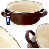 Orion Emaille-Topf Kochtopf Schmortopf Topf emailliert BROWN 14 cm 600 ml