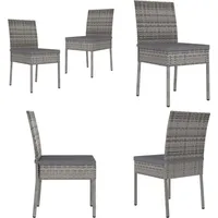 Garten-Essstühle 2 Stk. Poly Rattan Grau - Gartensessel - Gartenmöbel - Outdoor Möbel - Polyrattan Sessel - Esszimmerstühle - Home & Living
