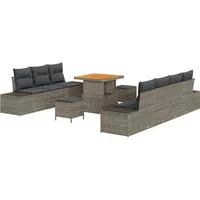 vidaXL Garten-Lounge-Set 10-tlg. grau