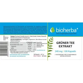 Bioherba Grüner Tee Extrakt 340 mg Kapseln 100 St.