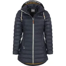 Dry Fashion Damen Polyurethan-Mantel Danzig gesteppt - Outdoor-Jacke wind- und wasserdicht in Navy Größe 40 - 40