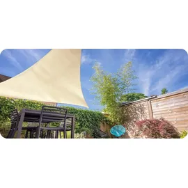 krumad Sonnensegel Dreieck 4x4 m Beige Sonnenschutz Wasserabweisendes UV Wetterfest mit Befestigungsseilen - Beige