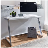 FineBuy Schreibtisch FineBuy Computertisch Hochglanz Weiß 120 cm Tisch Büro Metall
