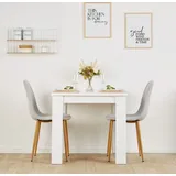 Homestyle4u Essgruppe mit 2 Stühlen Weiß Grau 2372,