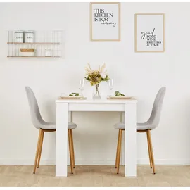 Homestyle4u Essgruppe mit 2 Stühlen Weiß Grau 2372,
