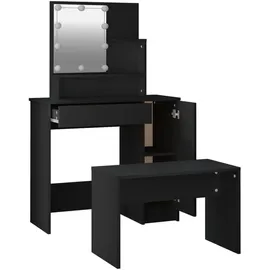vidaXL vidaXL, Schminktisch-Set mit LED Schwarz Holzwerkstoff