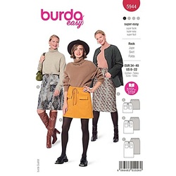 burda Schnitt 5944 "Rock mit Bindegürtel"