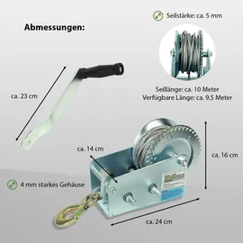 Trutzholm Seilwinde Stahl 10 m silberfarben