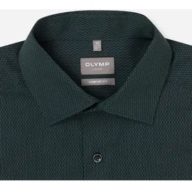 Olymp Businesshemd OLYMP "OLYMP Luxor, comfort fit, New Kent", Herren, Gr. 45, Normaler Arm, grün, 100% Baumwolle, Hemden