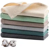 6er Set Küchentücher 100% Baumwolle 35x35cm in 6 Farben