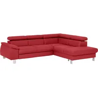 Cotta Ecksofa "Komaris L-Form, B: 249 cm", rot, B:249cm H:72cm T:100cm, Microfaser PRIMABELLE (100% Polyester);Kunstleder SOFTLUX;Feinstruktur (100% Polyester);Kunstleder SOFTLUX/Struktur (100% Polyester);NaturLEDER, Sofas, Ecksofa, mit Kopfteilverstellung,