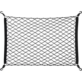 Relaxdays Gepäcknetz, 80x62 cm, Spannnetz fürs Auto, elastisch, Kofferraumnetz zur Ladungssicherung, universal, schwarz