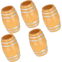 Vintage Mini-bierfass Aus Holz Im Maßstab 1:12 Für Puppenhäuser – 5-teiliges Miniatur-dekorationsset