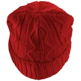 MSTRDS Beanie Cable Flap - Rot - ONE SIZE