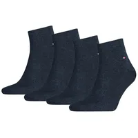 TOMMY HILFIGER Herren Quarter Socken, 4er Pack - Sneaker, Unifarben, 39-49 Blau 43-46