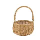 Vexsama Klein Weidenkorb mit Henkel Blumenmädchen Korb Geflochtener Blumenkorb für Hochzeit Ostern Garten Party Deko