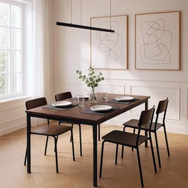 Relaxdays Esstisch, für 4 Personen, 110 x 60 cm, Esszimmer & Küche, Tisch, bis 80 kg, braun/schwarz