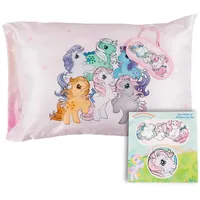 Franco Collectibles My Little Pony, Einhorn-Schönheit, seidiger Satin, wendbar, Standard-Kissenbezug und Augenmaske, 50,8 x 76,2 cm, für Haar und Haut, offizielles Lizenzprodukt