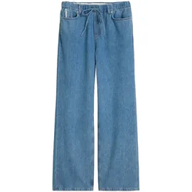 Marc O'Polo Weite Jeans MARC O'POLO DENIM "Model Tomm wide mit elastischem Bund", Damen, Gr. 28, Länge 30, blau (medium blau), Obermaterial: 100% Baumwolle, weit lang, Jeans