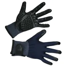 Kerbl Pet Putz-und Massagehandschuh schwarz/blau, One Size