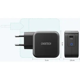 CHOETECH GaN USB Type C 61W Power Delivery black Q6006