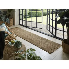 Flair Rugs Läufer FLAIR RUGS "Jute Boucle", beige (natur), B:60cm H:7mm L:150cm, Jute, Teppiche, Läufer, aus 100% Jute, mit Fransen, aus Naturfasern