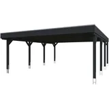 SKANHOLZ Doppelcarport Grunewald 6,22 x 7,96 m anthrazit inkl. Pfostenanker