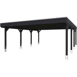 SKANHOLZ Doppelcarport Grunewald 6,22 x 7,96 m anthrazit inkl. Pfostenanker