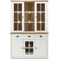 Furn.design Buffetschrank, Weiß, Eiche, Nachbildung,Pinie, 130x198x43 cm, Küchen, Küchenmöbel,