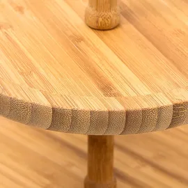 Relaxdays Etagere Bambus, Hxd: 25 x 25 cm, 2-stöckige Obstetagere, für Gebäck, Snacks, Nüsse, Servierplatte, natur