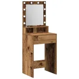 vidaXL Schminktisch mit LED-Leuchten Altholz 50x41x135 cm