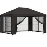vidaXL Garten Pavillon mit Seitenwänden 4 x 3 m Anthrazit