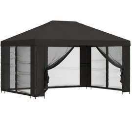 vidaXL Garten Pavillon mit Seitenwänden 4 x 3 m Anthrazit