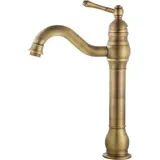 Sjqka - Retro-Waschtischarmatur, Badezimmer-Mischbatterie mit neuem Keramikventil, Gold
