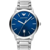 Emporio Armani Herrenuhr Edelstahl blau Herren
