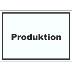 Produktion Schild mit Text Herstellung Fertigung waagerecht A4 Rückseite selbstklebend