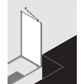 Kermi Filia XP Seitenwand verkürzt auf Badewanne FXUVD08017VAK 80x175cm, silber hochglanz, ESG klar
