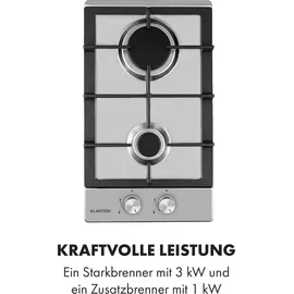 Klarstein Gasherd, Einbau-Gaskochfeld, Sabaf-Brenner, Gaskochfeld für Propan/Erdgas, Gasherd Kochfeld, Einbau Gasherd mit Sicherheitsventile -