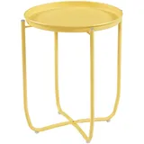 [en.casa] Tabletttisch Sandefjord Stahl 53x40 cm Gelb [en.casa]