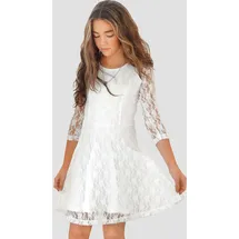 Kidsworld Jerseykleid "- Spitzenkleid", Mädchen, Gr. 176/182, N-Gr, beige (natur), Spitze, Obermaterial: 95% Polyester, 5% Elasthan.