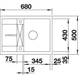 Blanco Metra 45 S Compact anthrazit + Excenterbetätigung