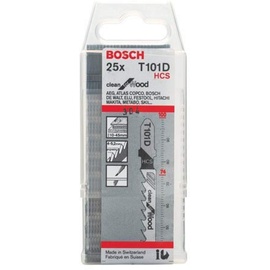 Bosch Professional HCS Stichsägeblatt T 101 D Clean for Wood T101D, 25er-Pack (2608633577)