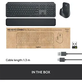 Logitech MX Keys Combo for Business Gen 2, schwarz, Logi Bolt, USB/Bluetooth, US (920-010933)