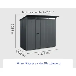 EcoStar Elegant-P Typ 1 2,48 x 1,53 x 2,29 m anthrazitgrau
