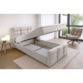 ax living Bett mit Bettkasten 120x200 cm Argentaro Boxspringbett beige | Beige